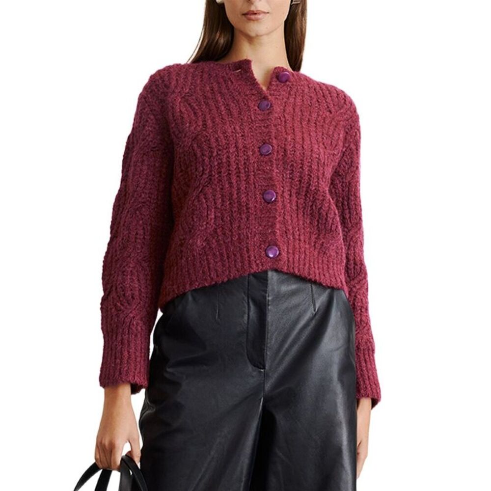 Tanya Taylor Womens Hale Alpaca & Wool-Blend Cardigan